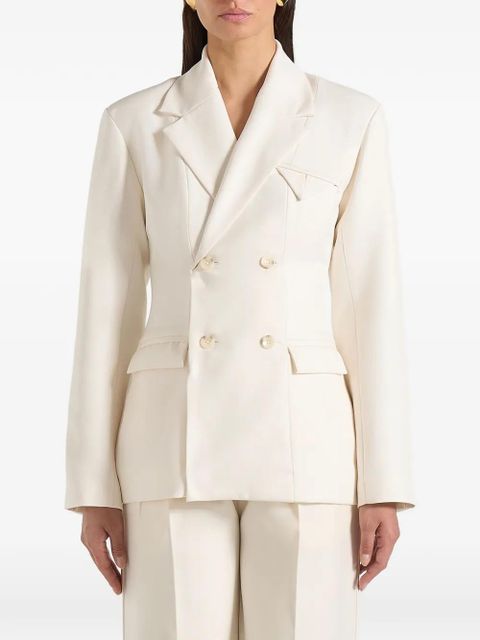 Manière De Voir Maia double-breasted marble-button blazer - Neutrals - zdjęcie produktu nr 1