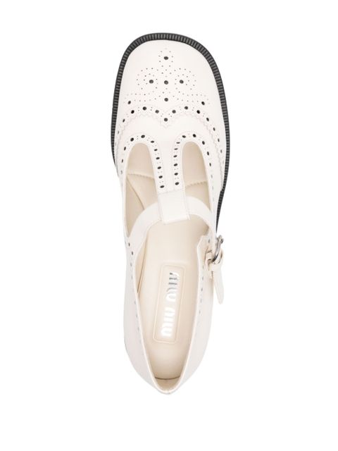Miu Miu 35mm leather loafers - White