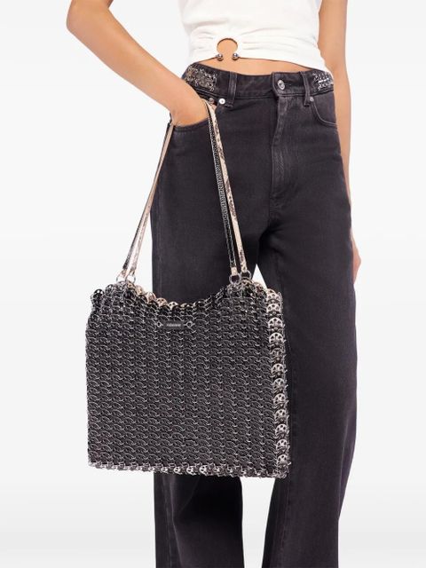 Rabanne 1969 flip python-effect bag - Silver