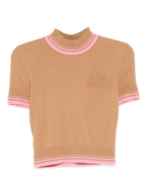 Self-Portrait contrast stripe knit top - Brown - zdjęcie produktu nr 2