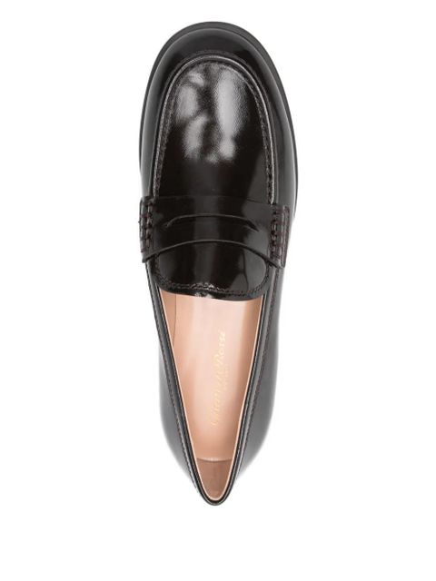 Gianvito Rossi leather penny loafers - Brown