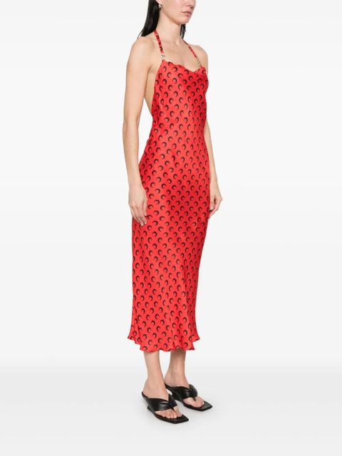 Marine Serre moon-print maxi dress - Red - zdjęcie produktu nr 2