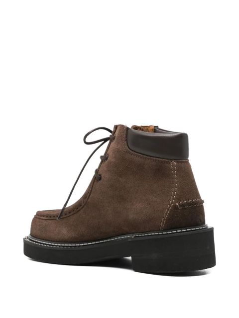 SANDRO 45mm lace-up suede boots - Brown