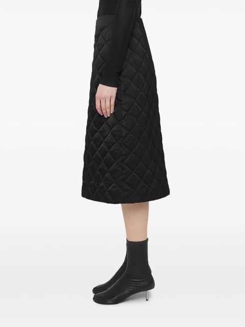 Jil Sander A-line quilted midi skirt - Black
