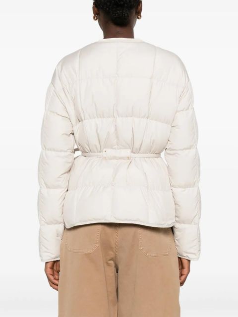 Moncler belted quilted jacket - Neutrals - zdjęcie produktu nr 2