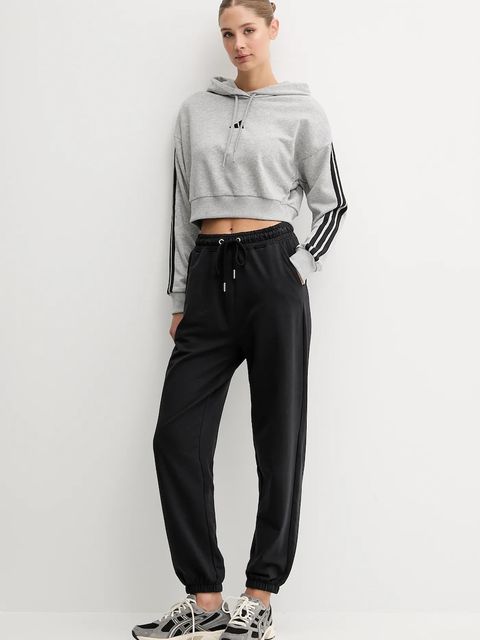 adidas bluza Essentials damska kolor szary z kapturem melanżowa JE0019 - zdjęcie produktu nr 2
