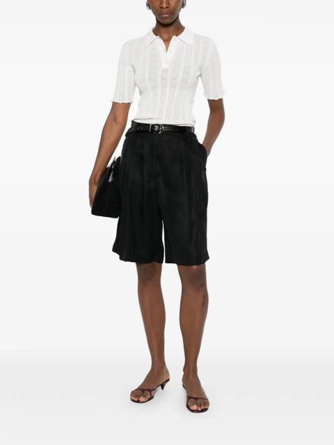 Victoria Beckham scalloped cotton polo shirt - White - zdjęcie produktu nr 2