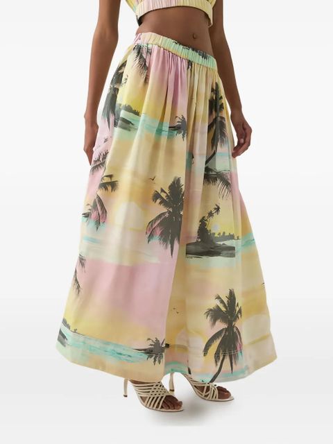 Aje NICOLETTE printed maxi skirt - Yellow