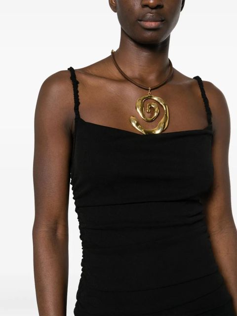 Nanushka Alexa ruched midi dres - Black