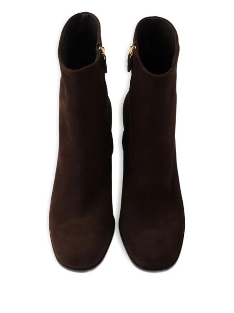 Prada 85mm suede block-heel boots - Brown - zdjęcie produktu nr 2