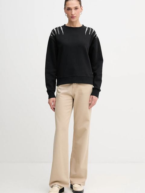 Pepe Jeans bluza damska kolor czarny z aplikacją PL5800024