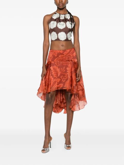 ETRO floral-print ruffled skirt - Orange - zdjęcie produktu nr 2