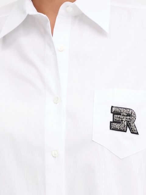 ERMANNO Firenze koszula bawełniana damska kolor biały relaxed z kołnierzykiem klasycznym 57TK014E31