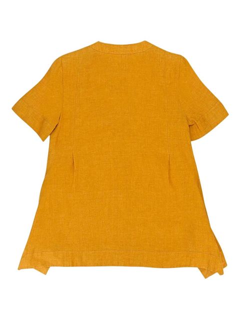 Loro Piana V-neck linen blouse - Yellow - zdjęcie produktu nr 2