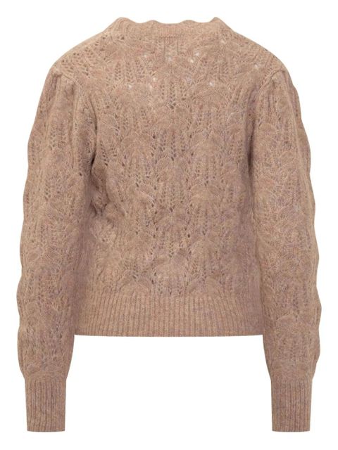 MARANT ÉTOILE puff-sleeve open-knit sweater - Neutrals - zdjęcie produktu nr 2