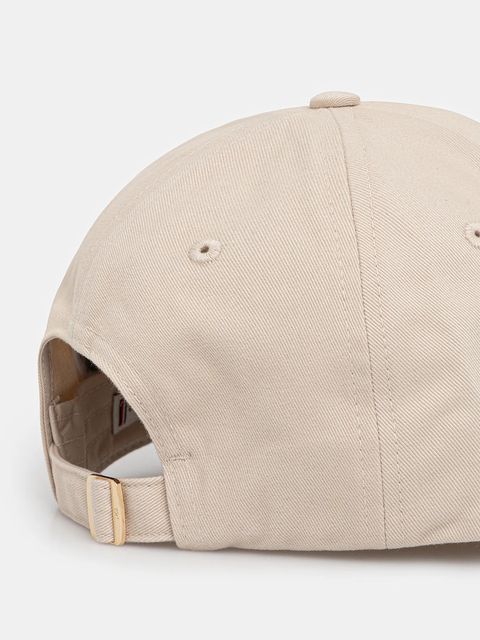 Tommy Hilfiger czapka z daszkiem bawełniana kolor beżowy z aplikacją AW0AW17631