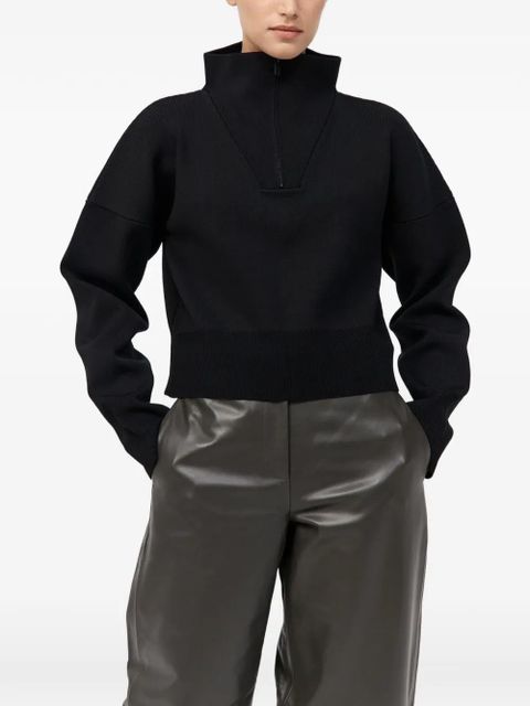 St. Agni Milano quarter-zip knit sweater - Black