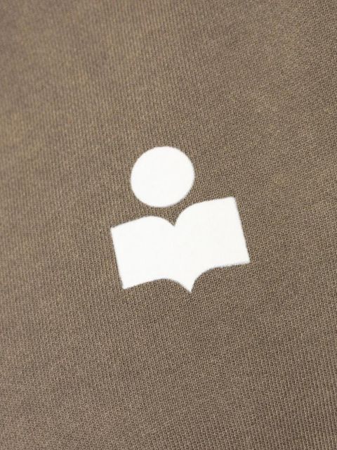 MARANT ÉTOILE logo-print drawstring-hem sweatshirt - Brown