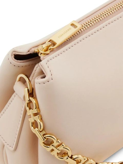 Ferragamo embossed logo chain strap mini bag - Neutrals