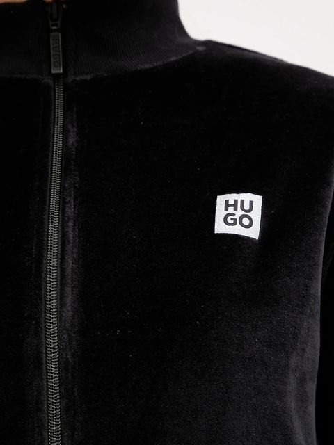 HUGO bluza damska kolor czarny z aplikacją 50549796