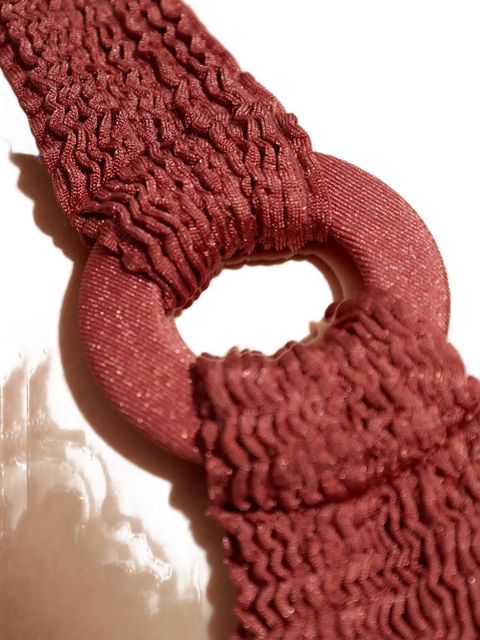 Hunza G Domino ring crinkled-effect swimsuit - Red