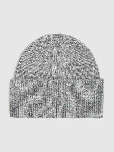 Karl Lagerfeld czapka z domieszką wełny K/SIGNATURE kolor szary A4W33009