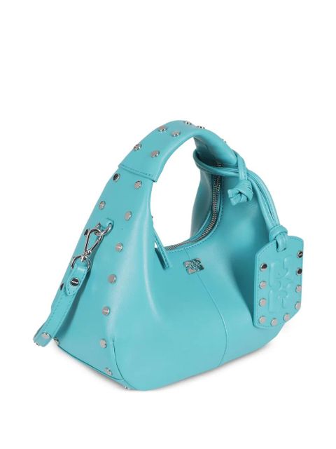 GANNI studded top-handle bag - Blue