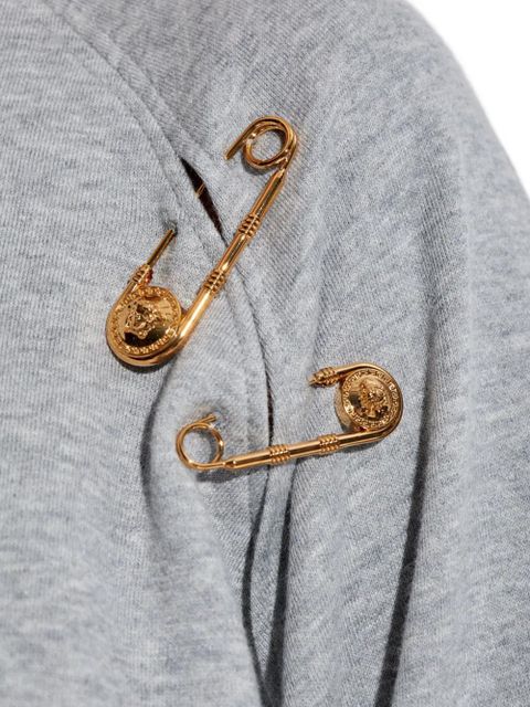 Versace raglan-sleeve safety-pin sweatshirt - Grey