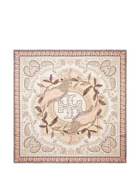 Tory Burch Cockatoo bandana silk square scarf - Neutrals - zdjęcie produktu nr 1