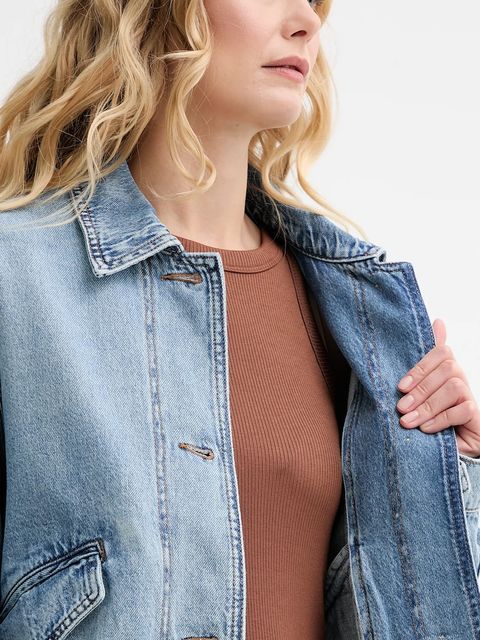 Levi's kurtka jeansowa JANIS UTILITY JACKET kolor niebieski przejściowa 001FV