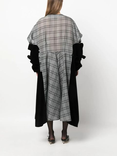 Maison Margiela Spliced checked midi dress - Black