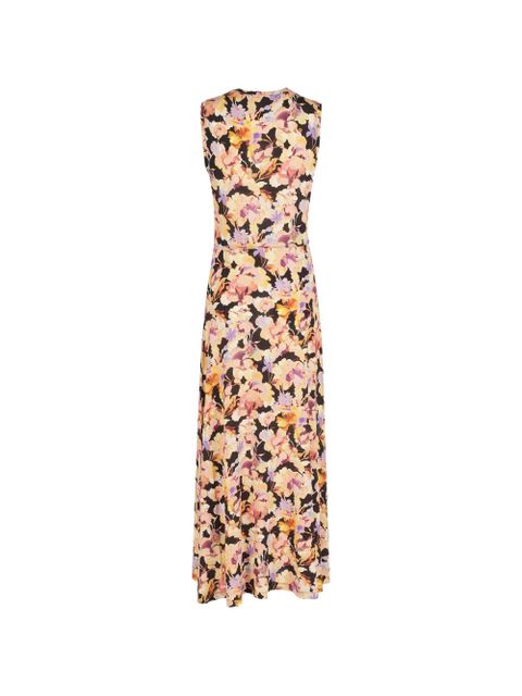 Ulla Johnson Lina floral-print ruched midi dress - Black - zdjęcie produktu nr 2