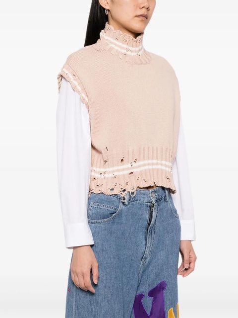 Marni cotton cropped vest - Neutrals