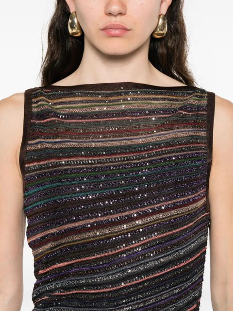 Missoni striped sleeveless mini dress - Brown