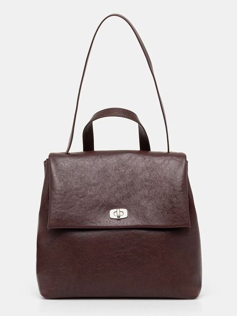 Answear.LAB plecak skórzany damski kolor brązowy mały gładki - zdjęcie produktu nr 1