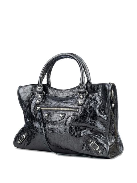 Balenciaga Le City metallic-effect top-handle small tote bag - Grey