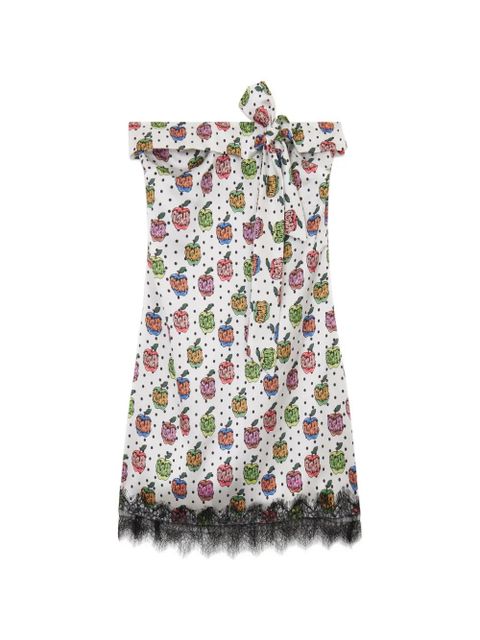 GCDS apple-print lace-detail mini dress - White - zdjęcie produktu nr 1