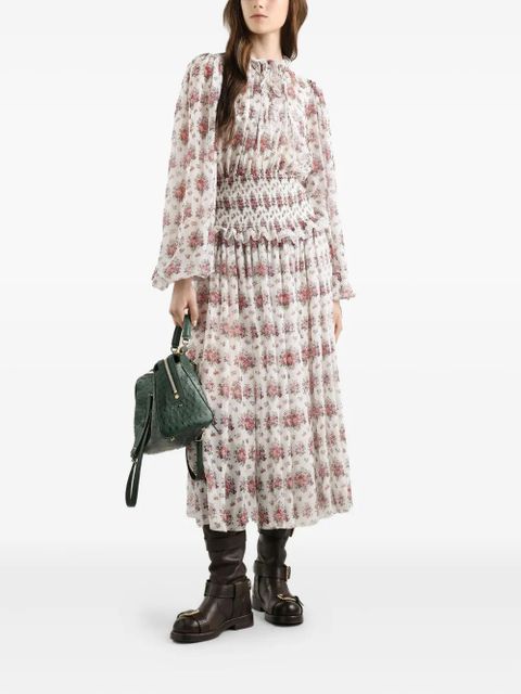 Dolce & Gabbana flower bouquets-print midi dress - White - zdjęcie produktu nr 2