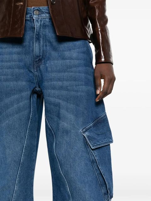 JW Anderson curved-seam tapered jeans - Blue