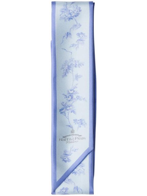 Prada floral-print silk scarf - Blue - zdjęcie produktu nr 1