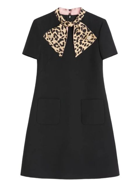 Valentino Garavani leopard-bow mini dress - Black - zdjęcie produktu nr 1