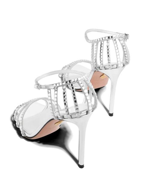 Aquazzura Sensation Crystal heeled sandals - Silver