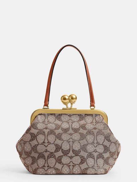 Coach torebka Kisslock Frame Bag kolor beżowy CCC53 - zdjęcie produktu nr 2