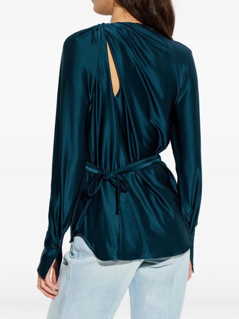 Victoria Beckham open-back long-sleeve blouse - Blue