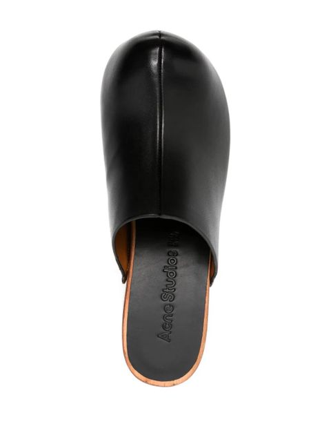 Acne Studios wooden-platform clogs - Black