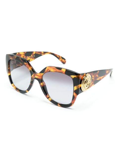 Gucci Eyewear tortoiseshell-effect oversize-frame sunglasses - Brown - zdjęcie produktu nr 2