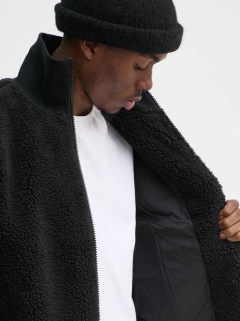 Rains kurtka Kofu Fleece Short Jacket T2 kolor czarny przejściowa 19950-01