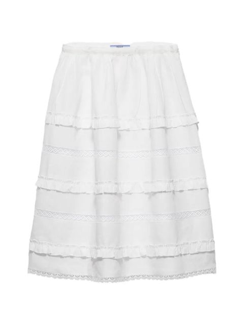Prada embroidered linen skirt - White - zdjęcie produktu nr 1