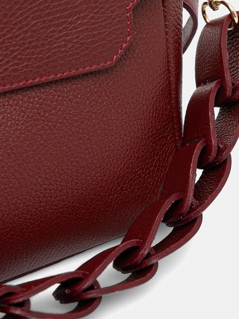 Answear.LAB torebka skórzana kolor bordowy