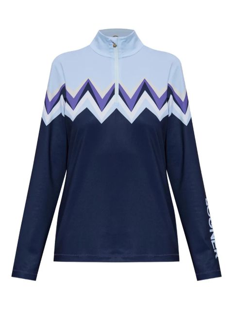 BOGNER Beline zigzag-pattern zip T-shirt - Blue - zdjęcie produktu nr 1